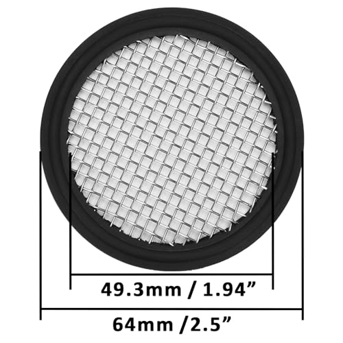 Image of DERNORD 2 Pack 2 inch Sanitary Tri-Clamp Gasket Buna-N (NBR) w /Stainless Bonded Type Screen 10 Mesh