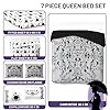Jay Franco Wednesday Addams Queen Size Comforter Set - 7 Piece Bedding Includes Sheet Set & Pillow Covers - Black & White Gothic Super Soft Cozy Bedding #2