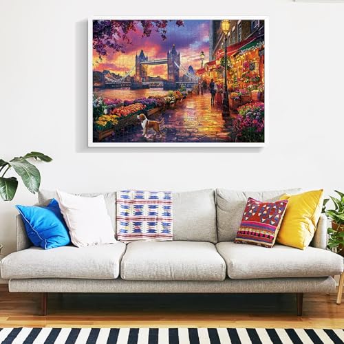 Rompecabezas de 1000 piezas para adultos: Puente Tower Bridge de Londres, escenas urbanas, paisaje desafiante, ideal para familias y como regalo miniatura 7