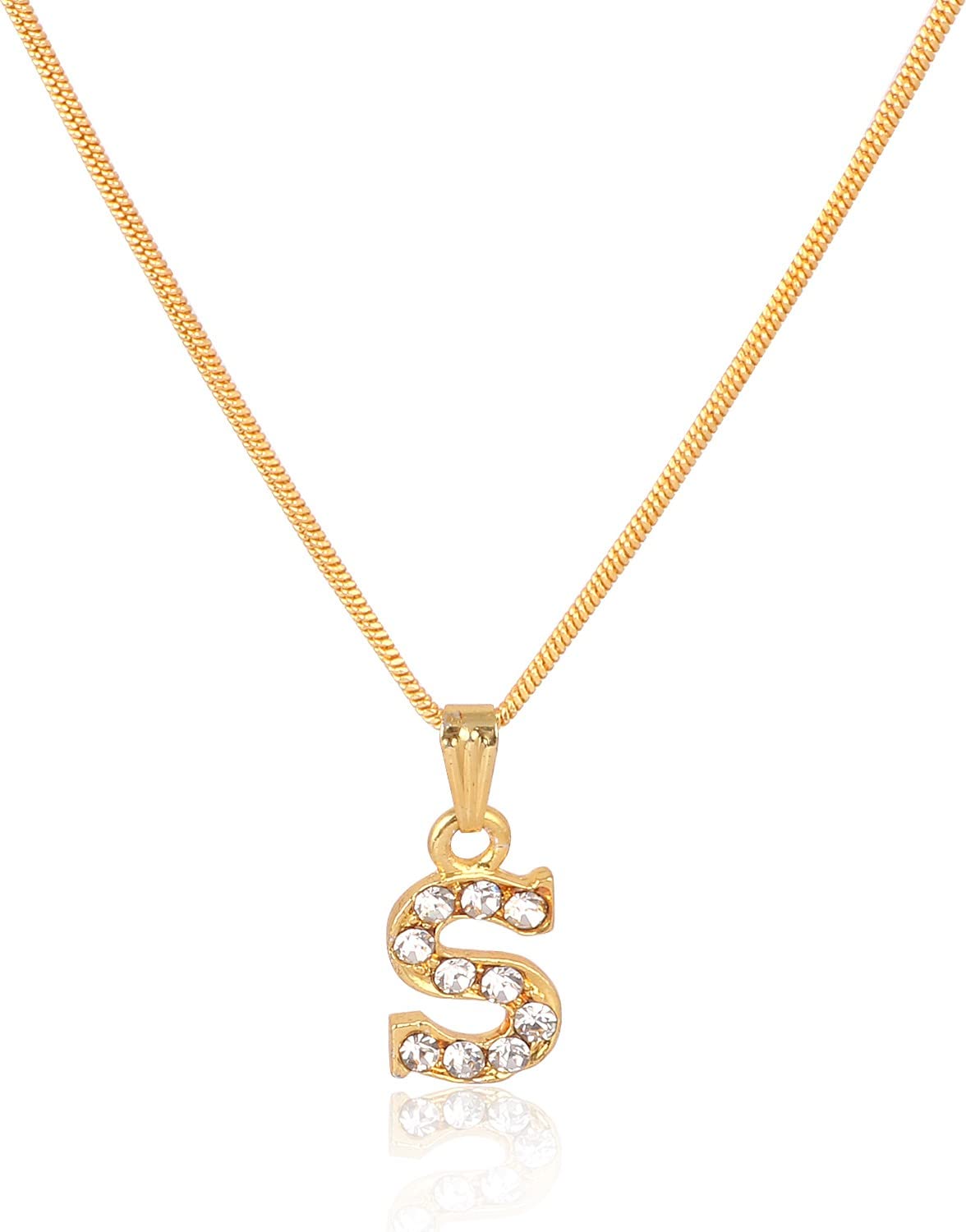Stainless Steel Alphabet Gold Plated Initial Letter Pendant for Women and Girls |Certified & Authentic Neckpiece | Stylish & Fashionable Gift For Birthday Anniversary Valentine Occasions