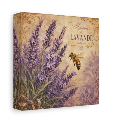 Bee Purple Canvas Wall Art au style vintage pour sublimer l'espace au-dessus de votre canapé