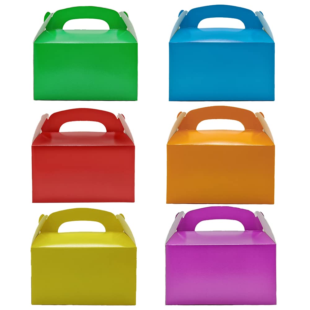 Aisamco 30 Pieces Paper Square Gift Boxes with Pure Color (6 Color) - 15.8 x 9.2 x 8.5cm/6.22 x 3.62 x 3.35 Inches - Small Boxes for Wedding and Party Gifts DIY Favours, Handmade Soap & Candy