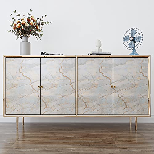 VaryPaper Peel and Stick Marble Wallpaper Glossy Marble Contact Paper for Kitchen Countertops 40cm x 800cm Sticky Back Plastic Vinyl Wrap for Furniture Backing Wallpaper for Living Room Bathroom - Image 4