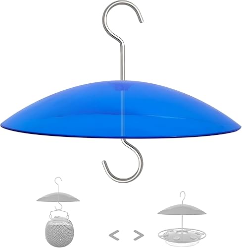 Bafle de ardilla pequeña para comedero de pájaros - Mini azul 8" X 2 PC pequeña cúpula protectora de protección contra el clima - diámetro 7.9 in