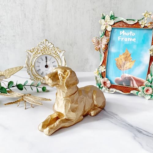 Estatua de Perro Dorado para Decoración de Hogar miniatura 4