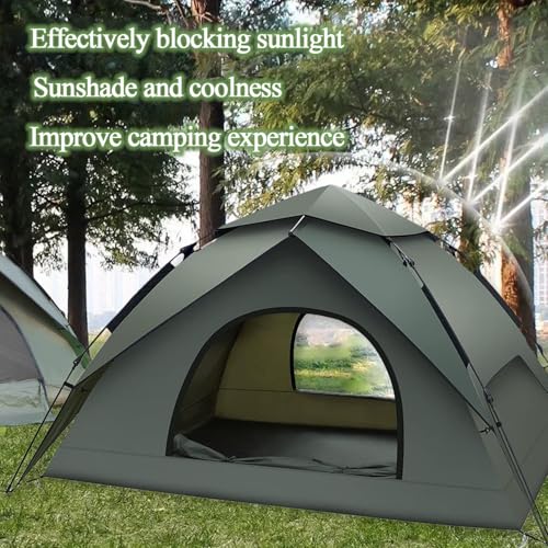 Camping Zelt 3 Personen Pop Up Zelt Doppelschicht Wasserdicht & Winddicht Ultraleichte Kuppelzelt Automatisches Sofortzelt, mit Abnehmbarer äußerer Zeltplane für Trekking, Familien, Rucksackreisen – Bild 5