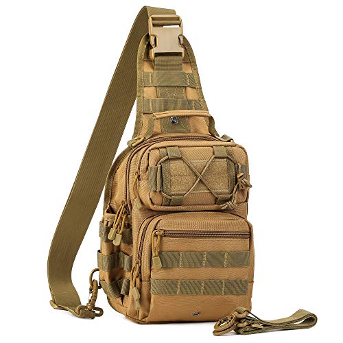 AmHoo Tactical Sling Bag Outdoor EDC Molle Waterproof Sling Backpack Chest Daypacks Shoudler