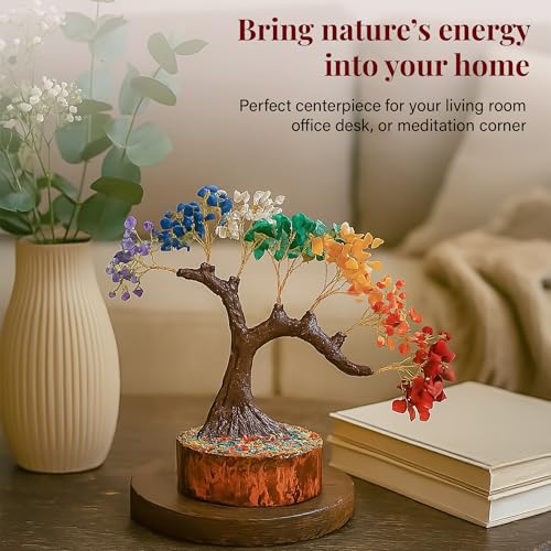Image of Crocon 7 Chakra Bonsai Crystal Tree, Healing Crystals Home Decor | Spiritual Gift, Birthday Gifts Women, Mom, Sister | Housewarming Gifts New Home | Meditation Decor, Gift for Her Grandma