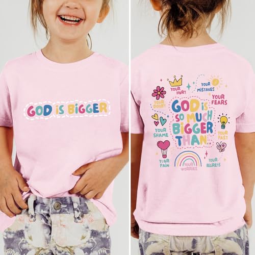 Girls Cute Christian Shirts Jesus God Faith Bible Verse Tshirt for Kids Religious Inspirational Graphic Tees Tops2