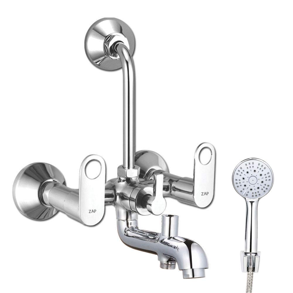 ZAP Geo Series 100% High Grade Brass 3 in 1 Wall Mixer with Crutch & Multi Flow Hand Shower with 1.5 Meter Flexible Tube (Chrome) (B08SNWKH9M) Amazon Price History, Amazon Price Tracker