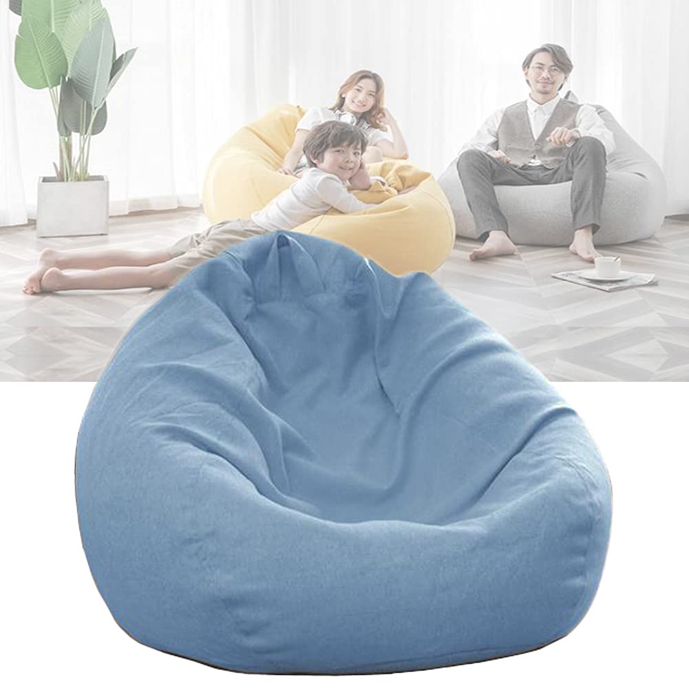 ビーズクッション ソファー クッション 洗える ダメにする椅子 クッション 座布団 ビーズクッション 手持ち付 軽量 もちもち 豆袋 ソファー 携帯便利 疲労解消 子供 大人 柔らかい ひとり暮らし 取り外し可能 座椅子 無地 多色選択 (ブルー, 70*80cm)