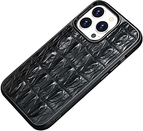 Coque iPhone 14 Pro Max antichoc en cuir crocodile pour éviter les casses