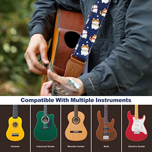 Sangle de guitare, Sangles en coton japonais pour guitare acoustique avec extrémités en cuir véritable pour guitare… - Les Beatles, Paul McCartney, John Lennon, RIngo Starr, George Harrison Sangle de guitare, Sangles en coton japonais pour guitare acoustique avec extrémités en cuir véritable pour guitare… – Image 8