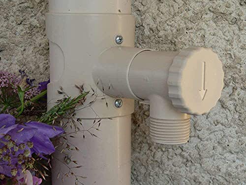 TELEACHAT Collecteur/Récupérateur d'eau de Pluie pour Conduits Circulaire Sable (Collecteur d'eau + 1 mètre de Tuyau) Cover