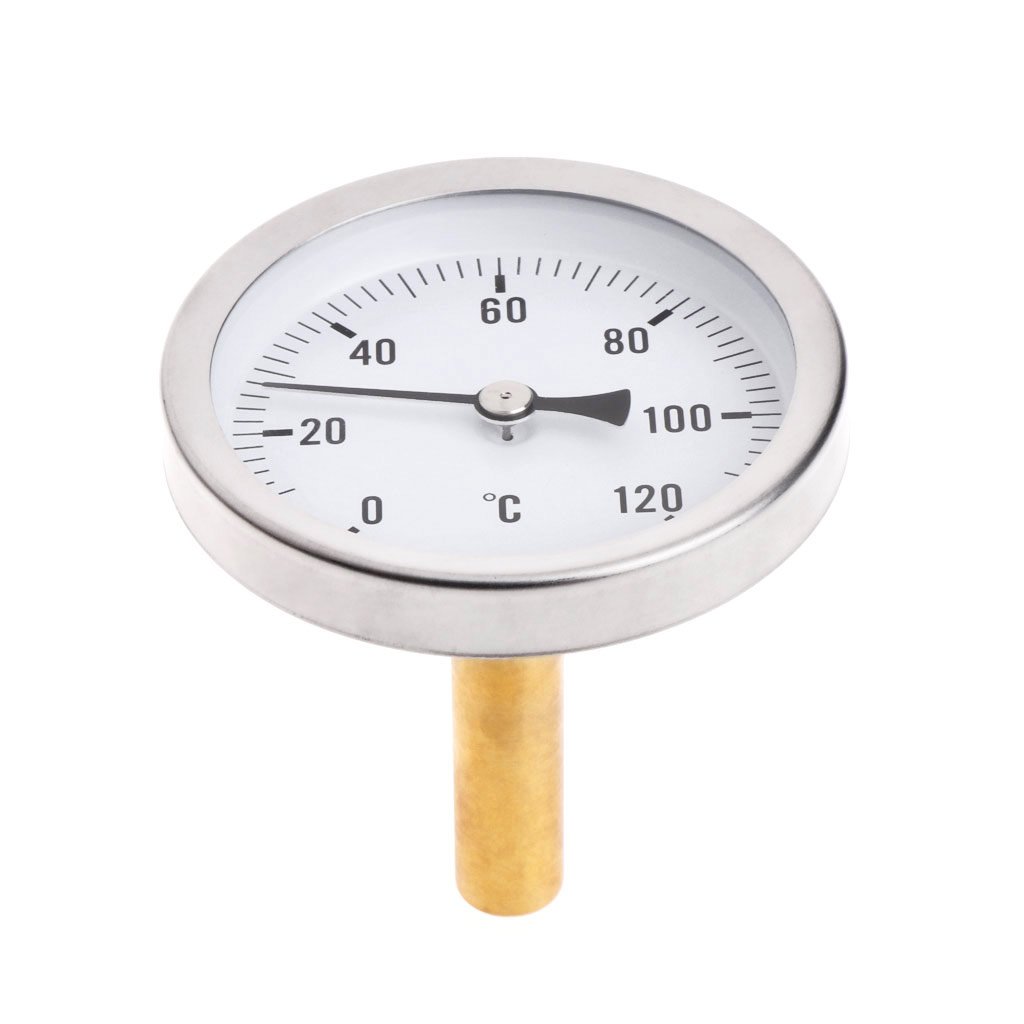 Termometro per Acqua, Termometro Orizzontale Quadrante Indicatore di Temperatura in Alluminio Misuratore per Acqua Liquida 63 mm Misuratore Leggero