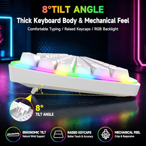 Image of memzuoix Wired RGB Keyboard and Mouse Combo, Full-Size Keyboard with Number Pad and 6400 DPI LED Mouse, 2.4G Plug and Play Keyboard Mouse Set for PC, Laptop, Mac, Office & Gaming, White