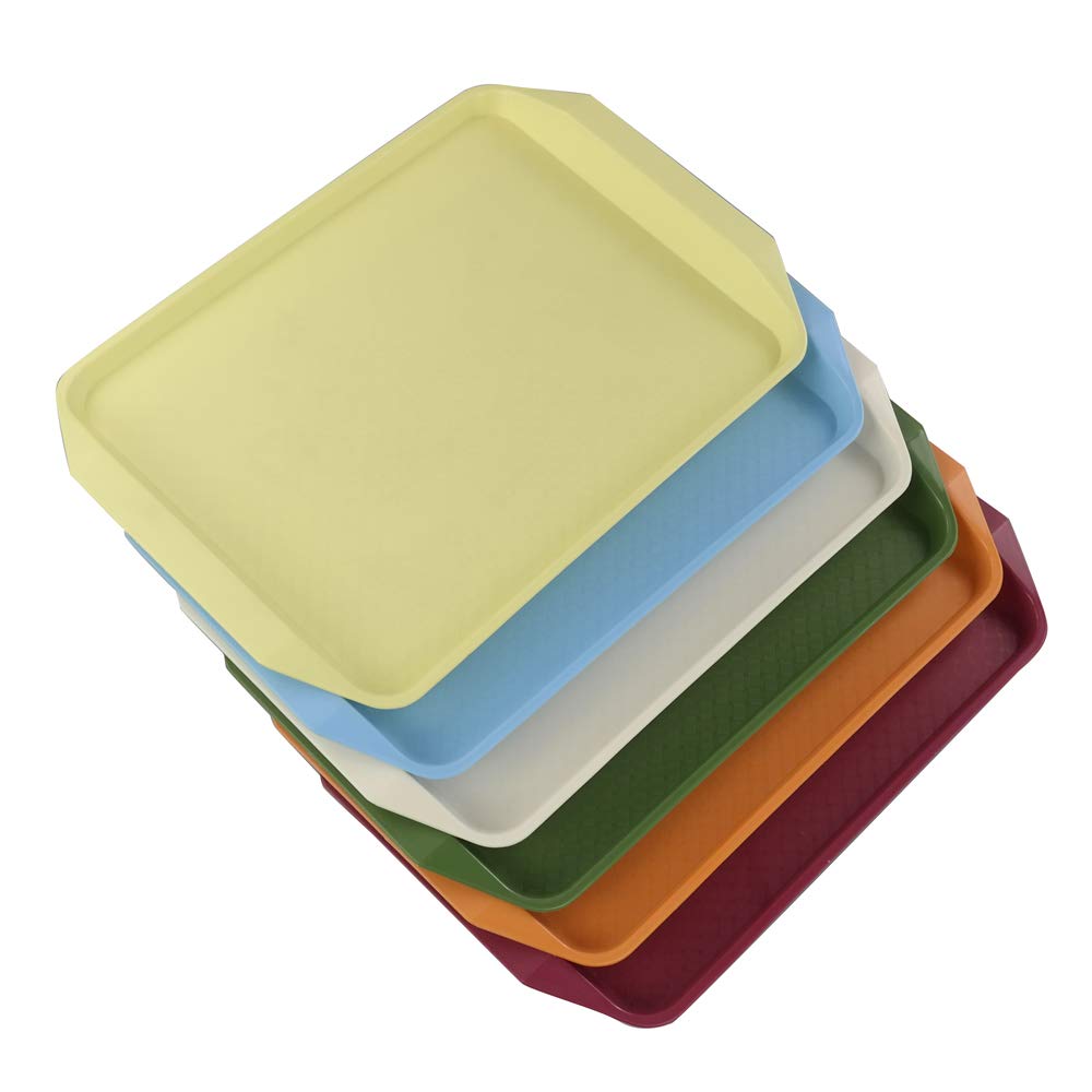 Grand plateau de service plastique rectangulaire rigide pour buffet et restauration