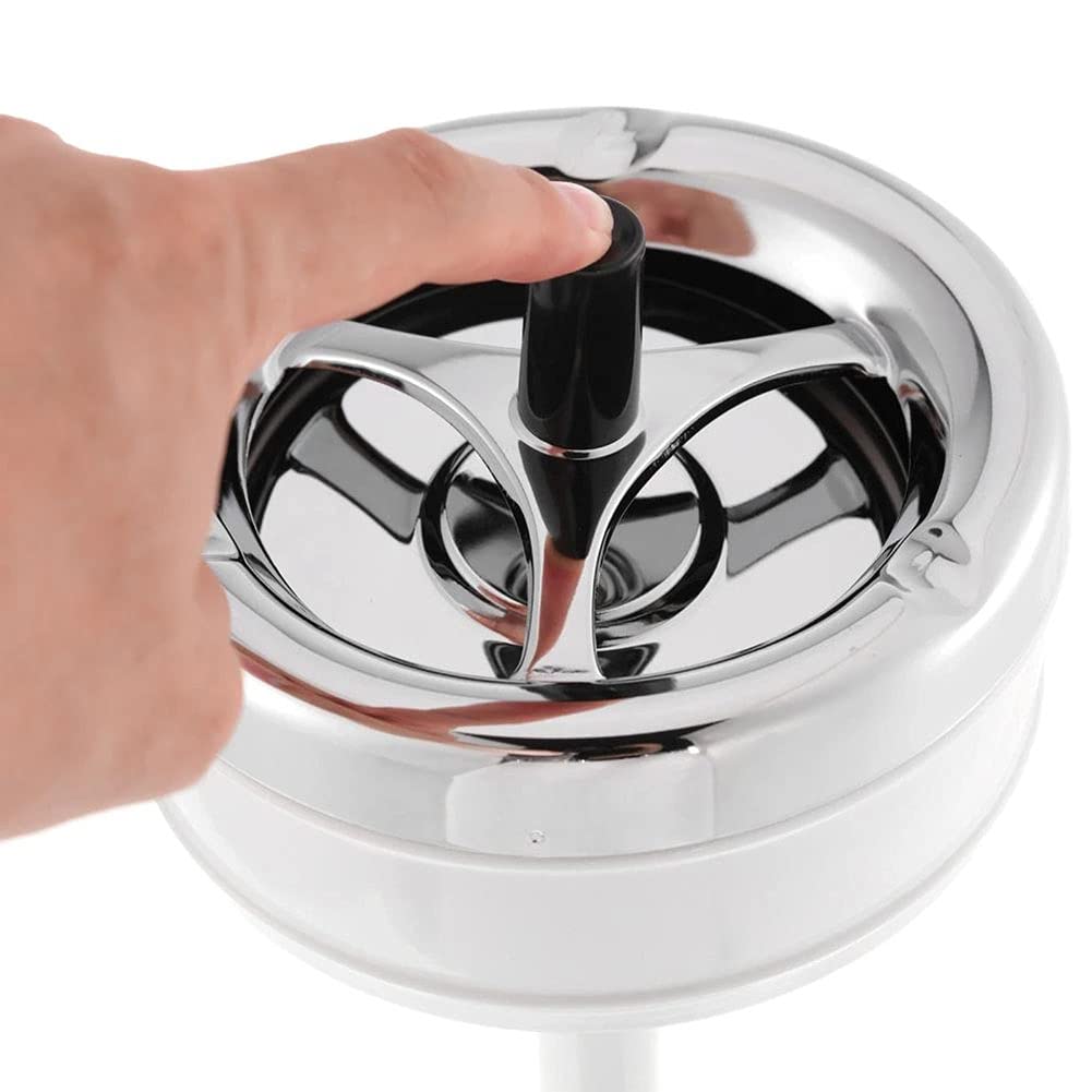 Posacenere da Pavimento con Coperchio in Acciaio Inossidabile Regolabile in Altezza Posacenere da Giardino Alto Esterno richiudibile Antivento Moderno per Sigarette