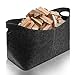 HuuGan Filztasche Kaminholztasche XXL, Holzkorb Filz Faltbar Tragfähigkeit 60KG, Kaminholzkorb auch als Einkaufstasche verwendbar, aufbewahrung Filz | Filzkorb für Kaminholz, Holz, Zeitungen, Kleidung