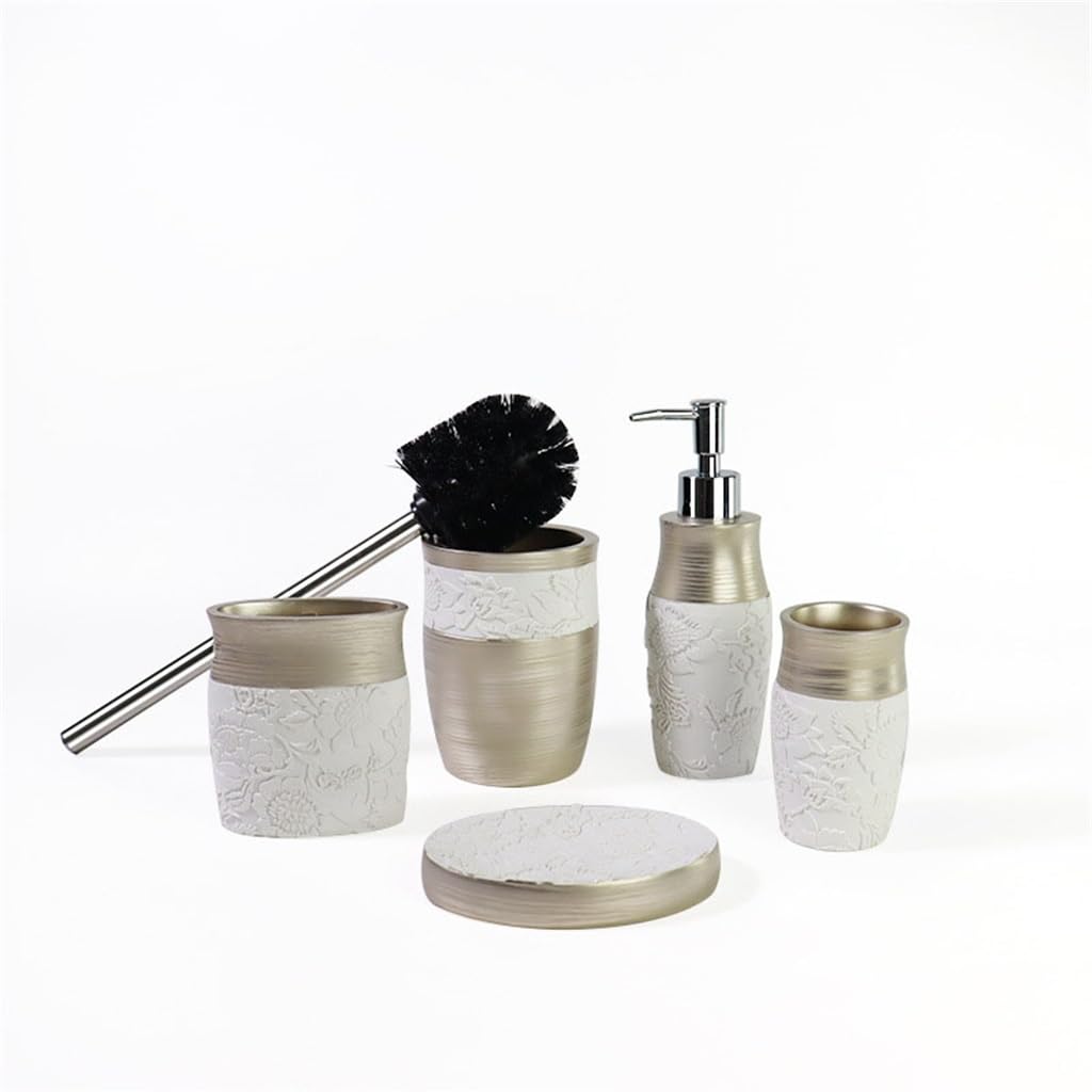 Lot de 5 articles de toilette en résine sculptés