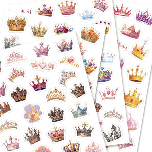 Crown Stickers 645count Queen King Theme Crown Sticker Reward Water Bottle Laptop Scrapbook DIY Vinyl Royalty Hat Party Favors Party Decoration
