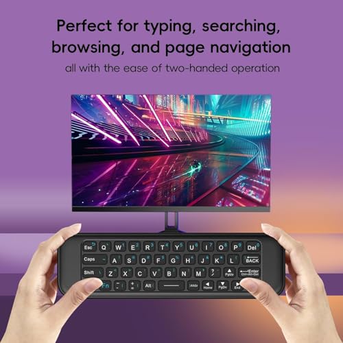 Image of ETZIN Wireless Remote, Universal Remote Control, 2.4g Remote Control with Air Mouse, Mini Keyboard with 58 Keys, 34h Working Time, Type-C Rechargeable Remote, IR rem-ote, Voice Assistant EPL-1536WA