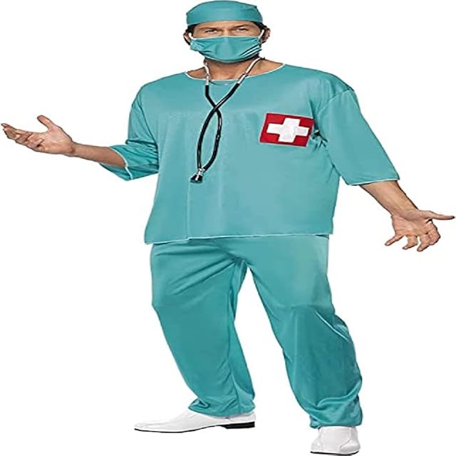 Smiffys Surgeon Costume, Green, L - Size 42inches-44inches
