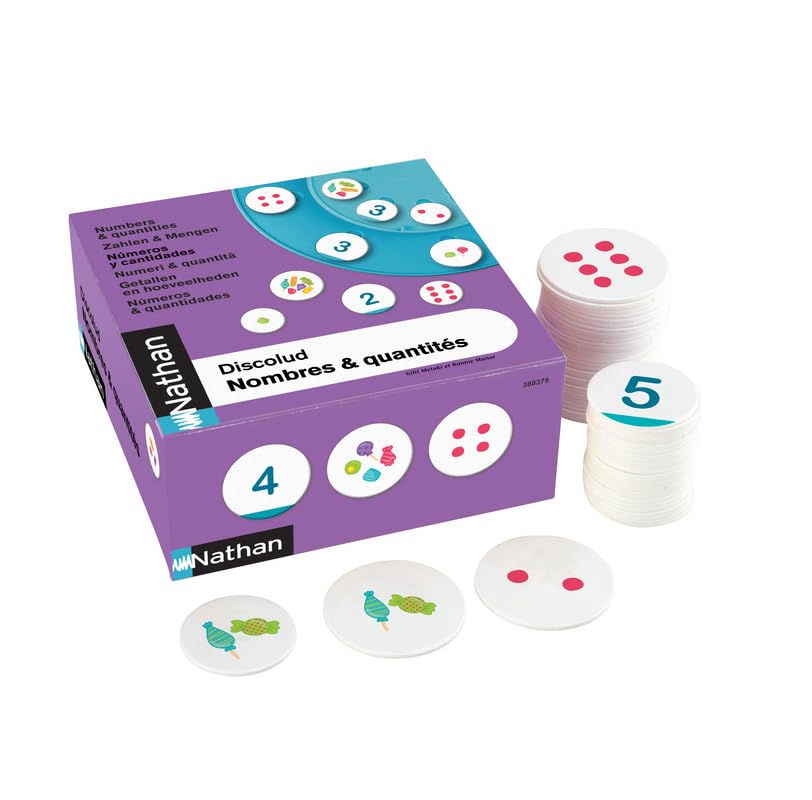 Nathan 388379 1 to 6 Numbers and Quantities Discolud, Multi Color