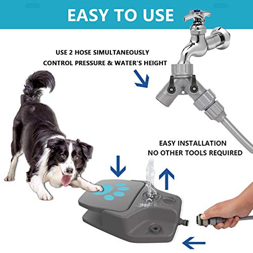 Dog Water Fountain, Automatic Pet Water Fountain Step On Paw Activated