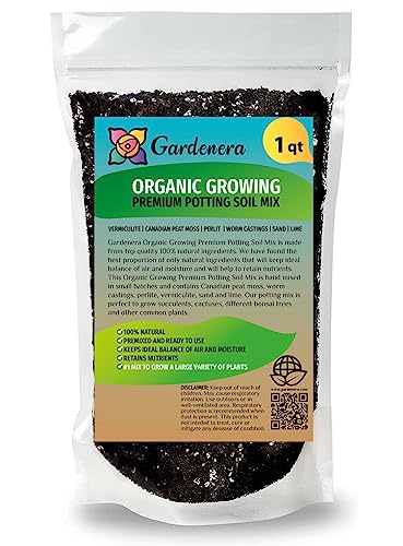 Gardenera Premium Organic Growing Medium - Enhance Your Plant's Growth and Health Naturally - 1 Quart