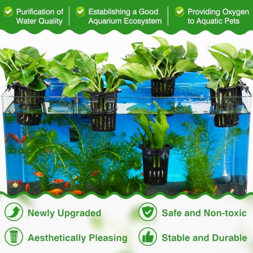 Image of Borlech New Upgraded Large Aquarium Plant Holder with 1.57-inch Extension Hooks and Suction Cups for Fish Tank Aquaponic Plant Cultivation and Aquascape Accessories Decorations (4 PCS)