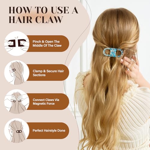 Pinzas para el cabello RCZETC 2 unidades azul y naranja miniatura 4