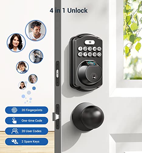 Veise KS02A Fingerprint Door Lock, Keyless Entry Door Lock, Electronic Keypad Deadbolt thumb #2