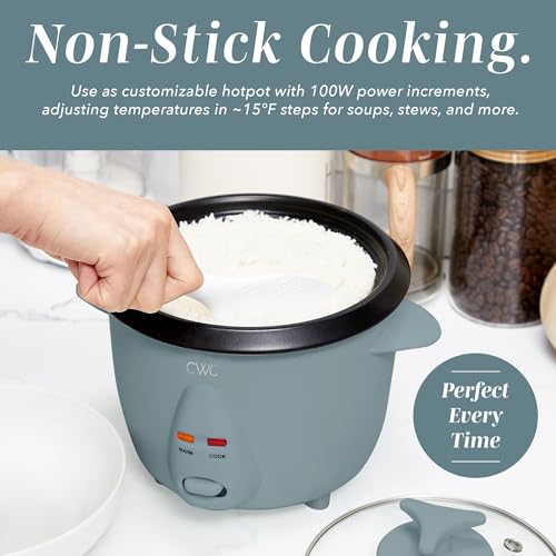 Image of COOK WITH COLOR 6 Cup Rice Cooker 300W - Effortless Cooking and Perfectly, Cooks 3 Cups of Raw Rice for 6 Cups of Cooked Rice, Slate Blue | 300W, Cooks 3 Cups Raw Rice, 6 Cups Cooked Rice, Effortless Cooking