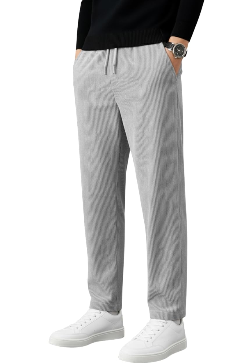inkkr Men's Comfortable Corduroy Pants | Relaxed Fit Stretch Casual Trousers-picture-11