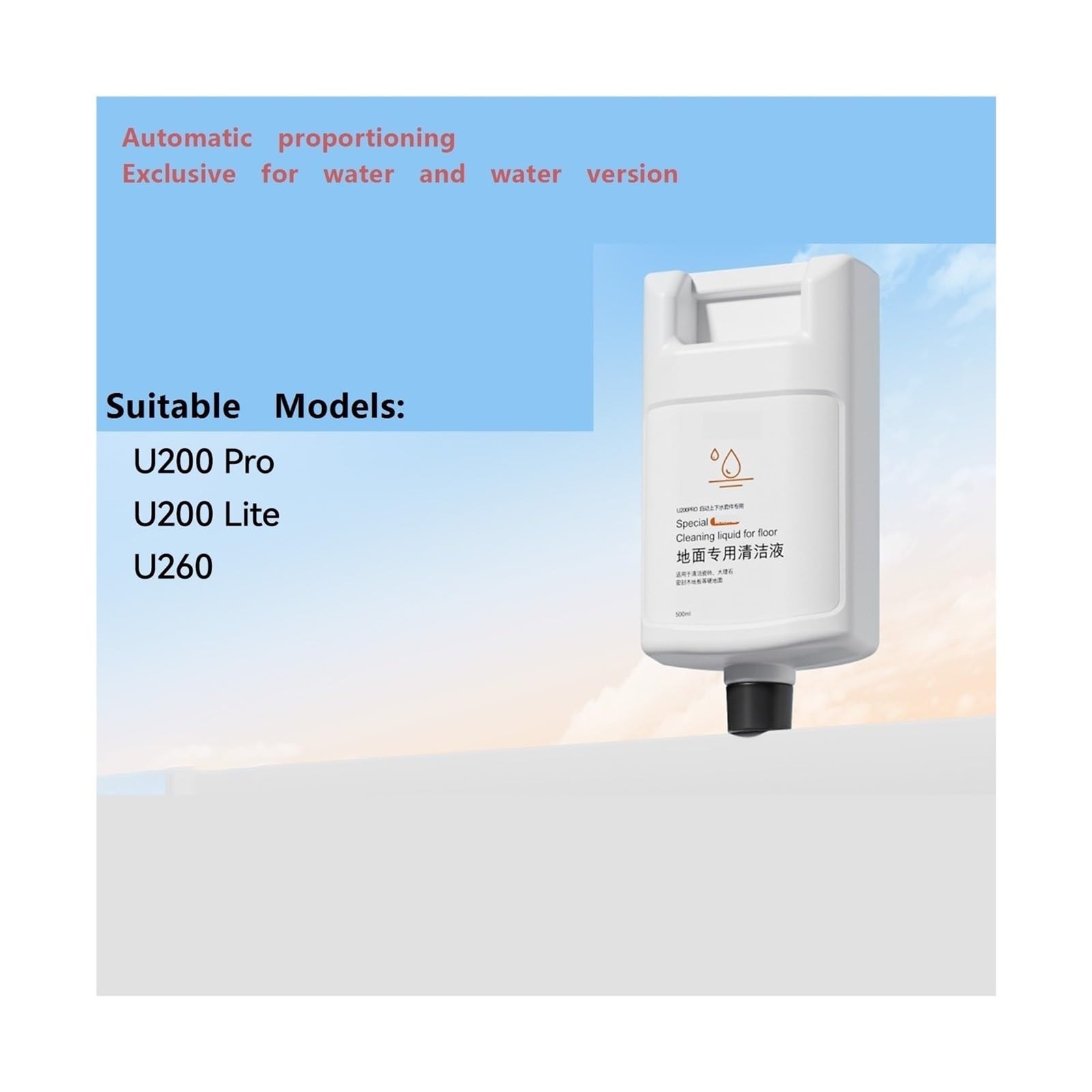 500 ml (16,91 onzas líquidas), líquido limpiador de pisos for barredoras. Compatible for Uwant U200 Pro/Lite 。 Limpiador de suelos Aspiradora Accesorios(3pcs)