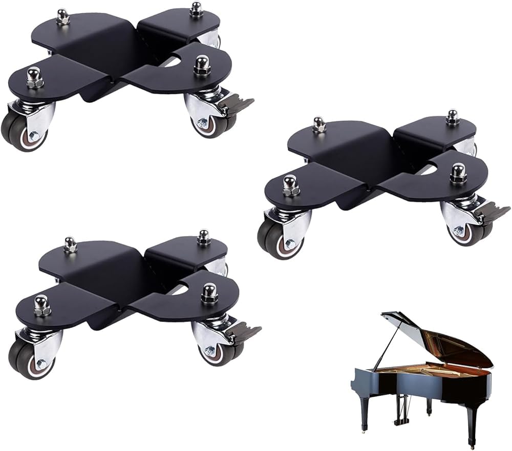 Carrello mobile per pianoforte resistente, capacità di carico 800 kg, base mobile in acciaio per pianoforte a coda e mobili
