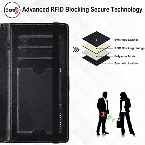 Checkbook Cover Animals Dog Paws Galaxy Pattern Premium Leather Check Book Holder Wallet with RFID Blocking Function for Men and Women3