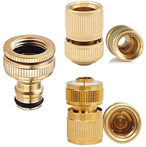 Preisvergleich Produktbild CT Messing Garten Schlauchverbinder-Satz Steckverbinder für den Schlauchanfang Grundausstattung mit Anschlussteilen für Schläuche Wasserhahn Anschluss Set