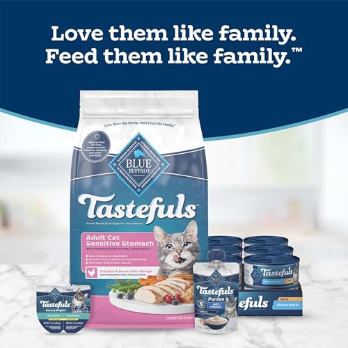 Blue Buffalo Tastefuls Chicken Adult Sensitive Stomach Dry Cat Food, 3 lb - image 9