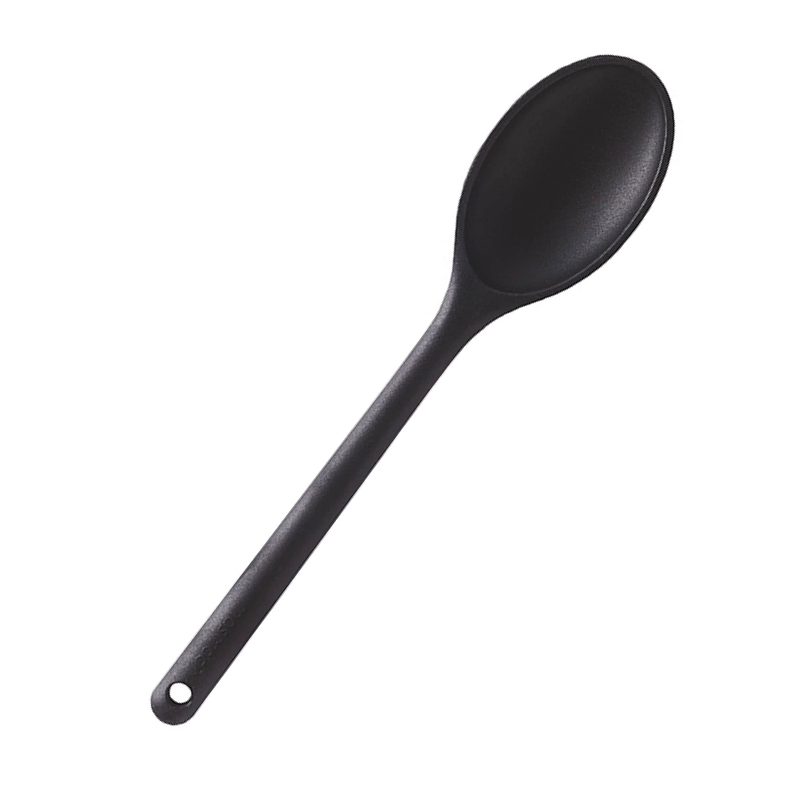 MASTRAD - Hollow Kitchen Spoon - Preparing, Baking and Mixing - Uniblock - Silicone - No Scratch Saucepans - Black