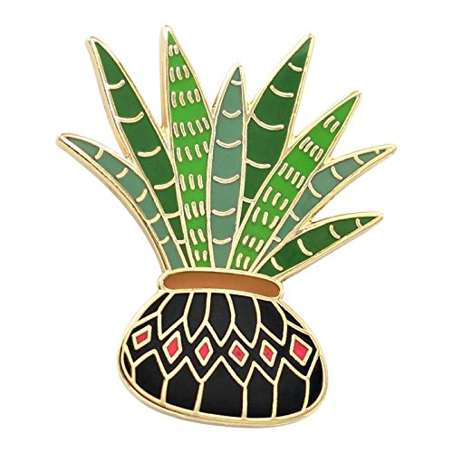 Broche en émail à l'aloe vera pour personnaliser un sac à dos en jean ou un chapeau bohème chic