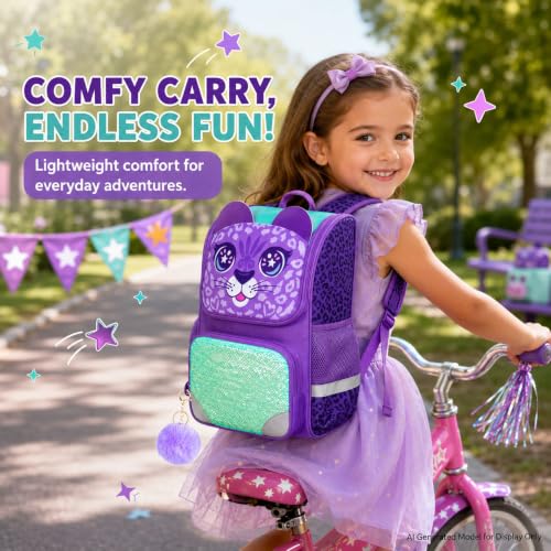 Image of KLFVB 3PCS Backpack for Girls and Boys, 15 inch Unicorn Dinosaur Bookbag with Lunch Box, Kids Preschool School bag