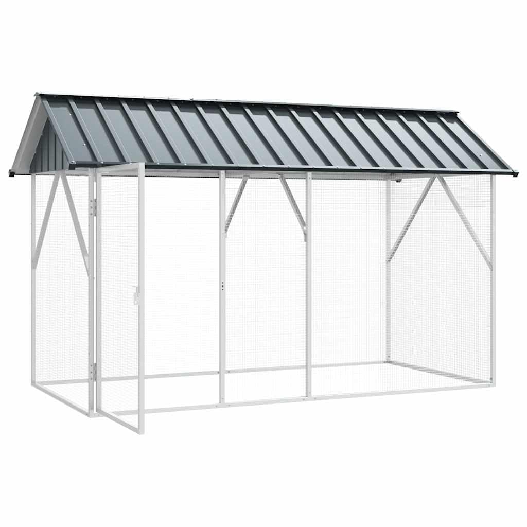 INLIFE Vogelkäfig Anthrazit 227 x 112 x 141 cm Verzinkter Stahl,Tier- & Haustierbedarf,Haustierbedarf,Vogelbedarf,Vogelkäfige & -ständer,Anthrazit,28.65 KG,4100924