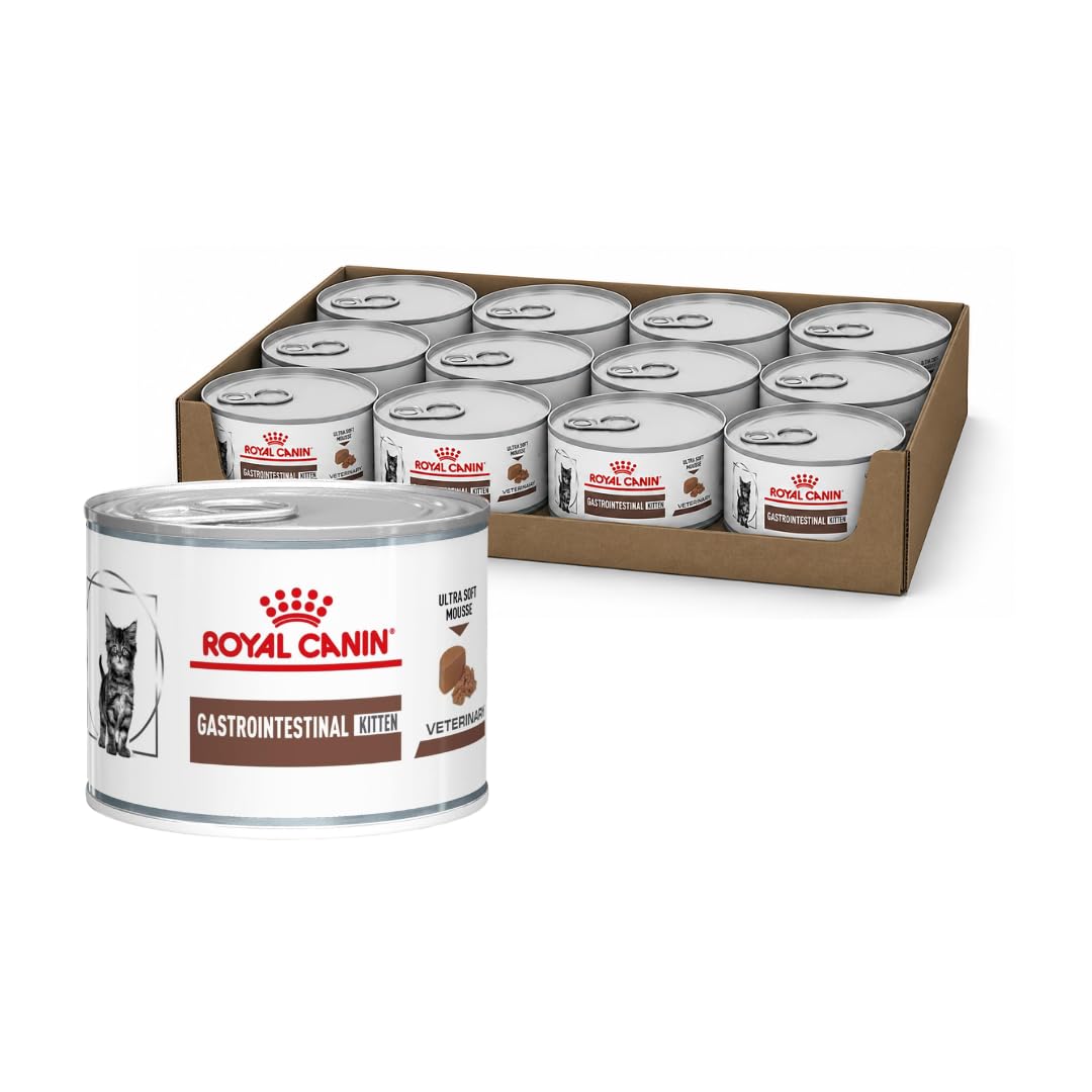 Royal Canin Veterinary Gastrointestinal Kitten | 12 x 195 g | Alimentation Humide pour Chatons | Mousse Ultra Douce | pour favoriser la Digestion et la Croissance des Chatons