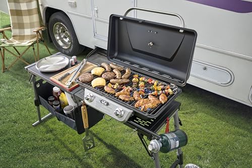 Cuisinart Prep ‘N Go Folding Gas Grill, Portable Stand-Up Propane Grill with Compact Fold and Storage Tote, Wheels and Side Table, 18,000 BTUs for Camping, Tailgating, Outdoor Cooking - image 7