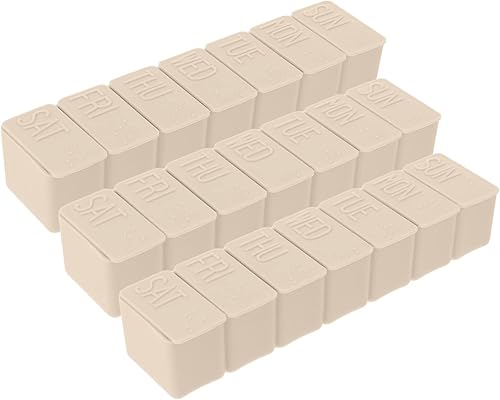 Organizador de viaje con siete compartimentos para una semana, organizador de viaje, organizador de vitaminas, mini recipientes de plástico,