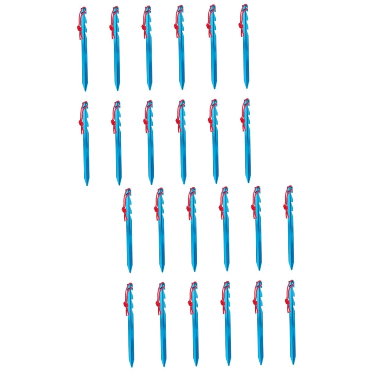 Piquets de tente en aluminium haute résistance : lot de 24 clous de sol anti-torsion