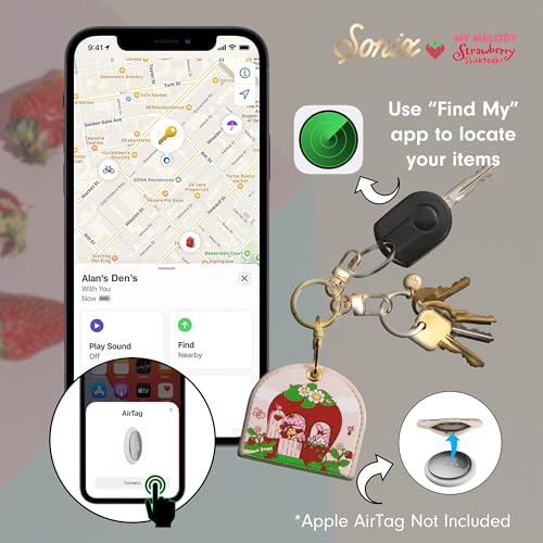 Image of Sonix Keychain Case Compatible with Apple AirTag (My Melody x Strawberry Shortcake)