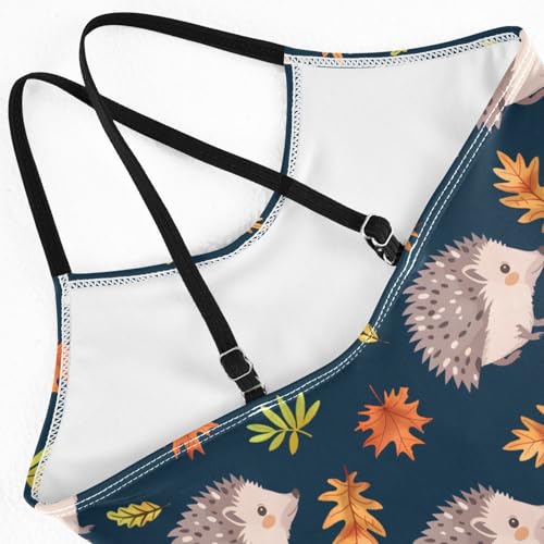 Fall Hedgehogs Swimsuit for Girls Bathing Suit Swimsuits One Piece Summer Beach Swimwear4